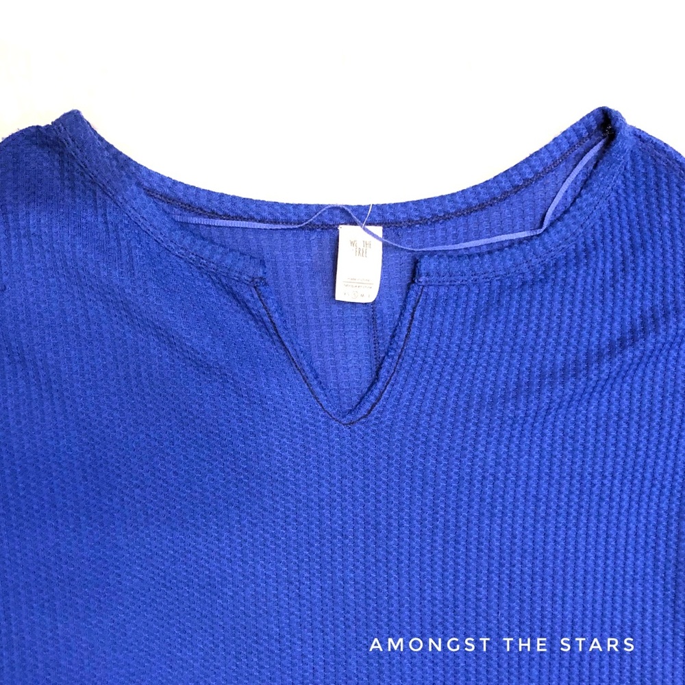 Free People Dahlia Sapphire Blue Thermal Top - Picture 6 of 8